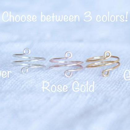 Wire Rose Gold Ring, Boho Stacking Ring,..