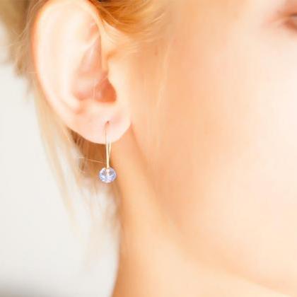 Tiny Sapphire Earrings, September Birthstone..