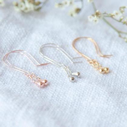 Minimalist Rose Gold Drop Earrings