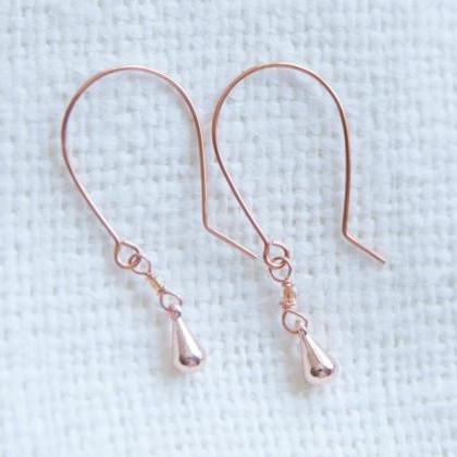 Minimalist Rose Gold Drop Earrings