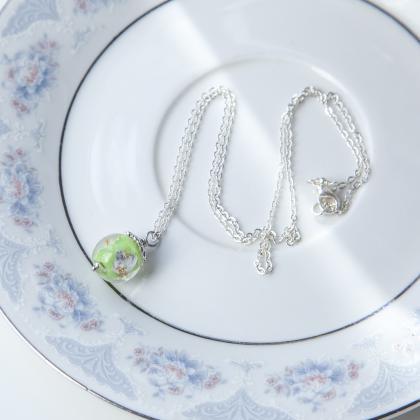 Artisan Green Lampwork Necklace Gift