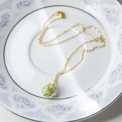 Artisan Green Lampwork Necklace Gift