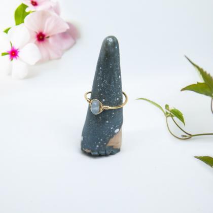 Raw Gemstone Ring, Wire Wrapped Crystal Ring,..