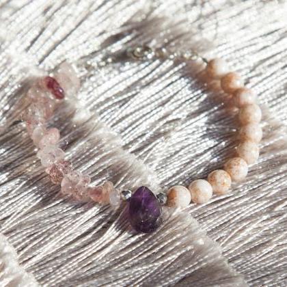 Two Sided Bracelet With Amethyst