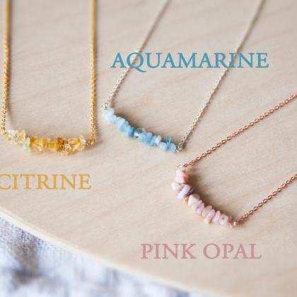 Pink Opal Necklace October Birthstone