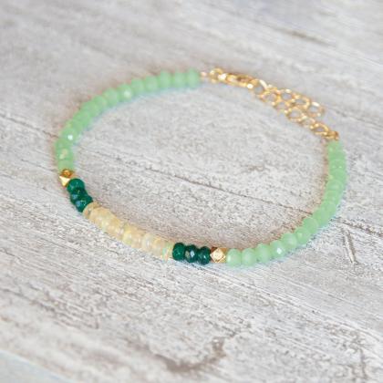 Opal And Emerald Jade Bracelet