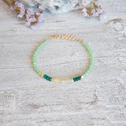 Opal And Emerald Jade Bracelet