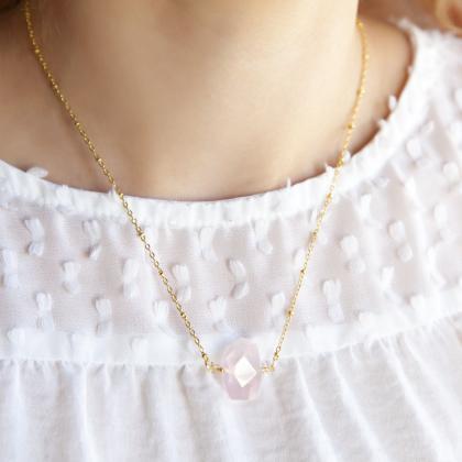 Rose Quartz Necklace Crystal Jewelr..