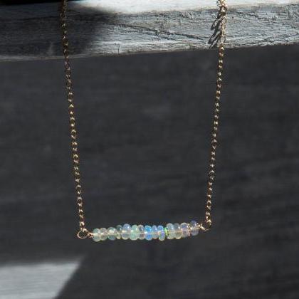 Natural Opal Gold Filled Necklace