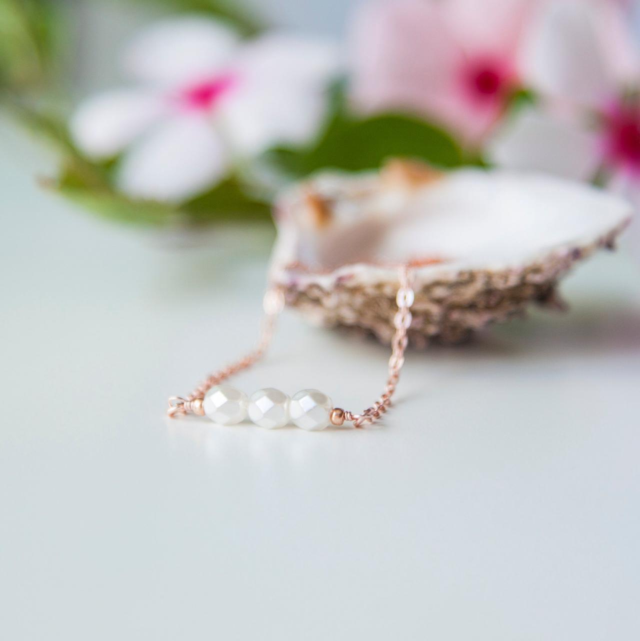 Dainty Pearl Necklace Bridal Jewelry