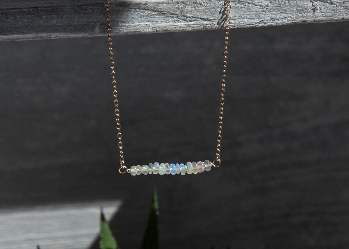 Natural Opal Gold Filled Necklace