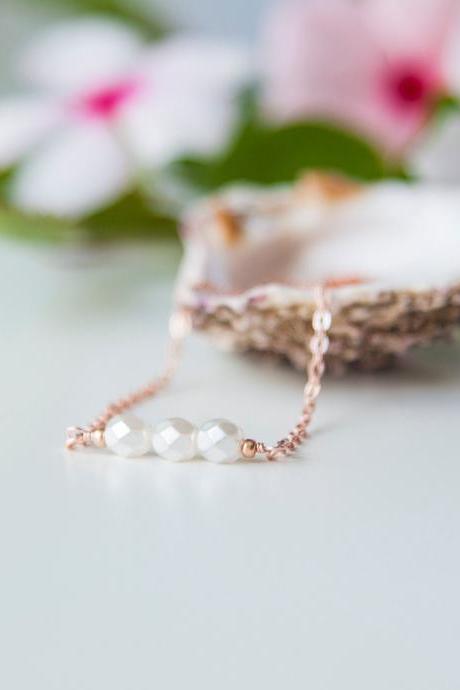 Dainty Pearl Necklace Bridal Jewelry